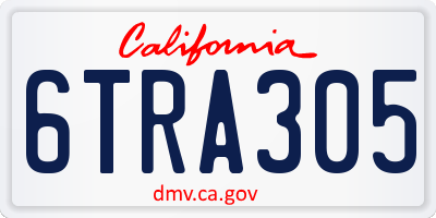 CA license plate 6TRA305