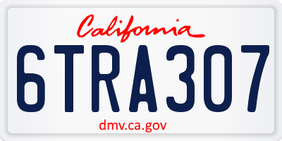 CA license plate 6TRA307