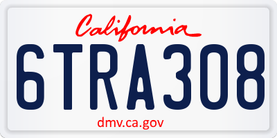 CA license plate 6TRA308