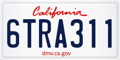 CA license plate 6TRA311