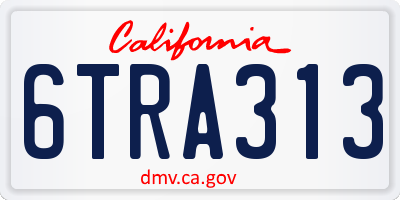 CA license plate 6TRA313