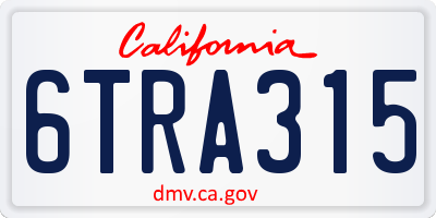 CA license plate 6TRA315
