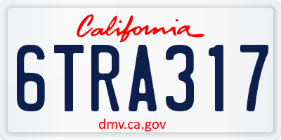 CA license plate 6TRA317