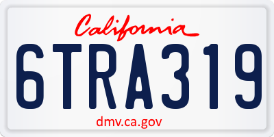 CA license plate 6TRA319