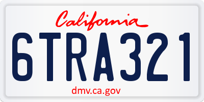 CA license plate 6TRA321