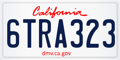 CA license plate 6TRA323