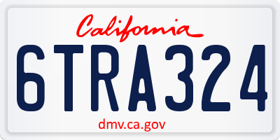 CA license plate 6TRA324