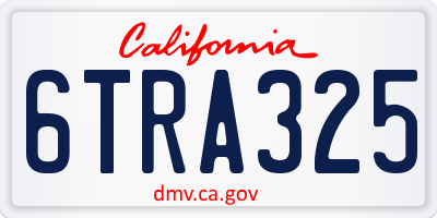 CA license plate 6TRA325