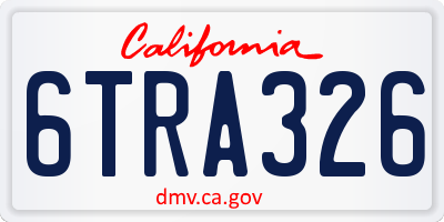 CA license plate 6TRA326