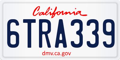 CA license plate 6TRA339