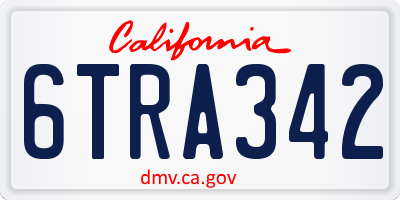 CA license plate 6TRA342