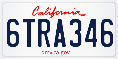 CA license plate 6TRA346