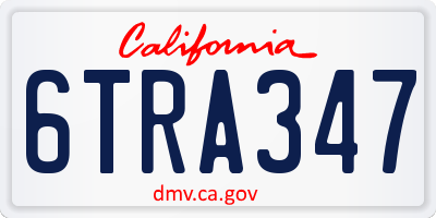 CA license plate 6TRA347