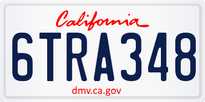 CA license plate 6TRA348