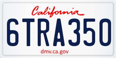 CA license plate 6TRA350