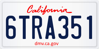 CA license plate 6TRA351