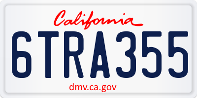 CA license plate 6TRA355