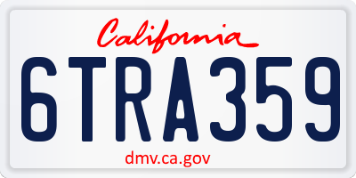 CA license plate 6TRA359