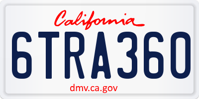 CA license plate 6TRA360