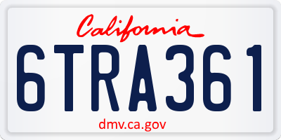 CA license plate 6TRA361
