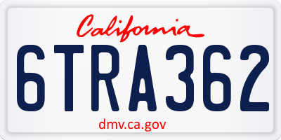 CA license plate 6TRA362