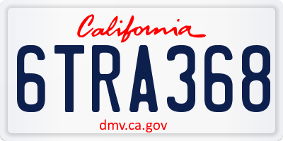 CA license plate 6TRA368