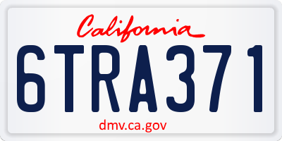 CA license plate 6TRA371