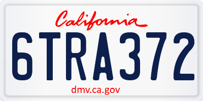 CA license plate 6TRA372