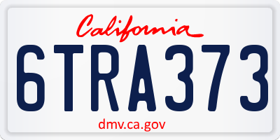 CA license plate 6TRA373