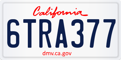 CA license plate 6TRA377