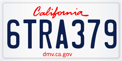 CA license plate 6TRA379