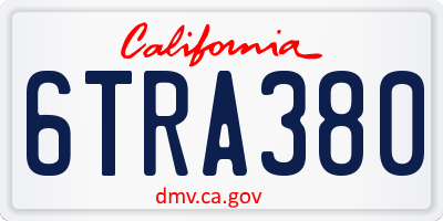 CA license plate 6TRA380