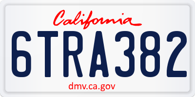 CA license plate 6TRA382