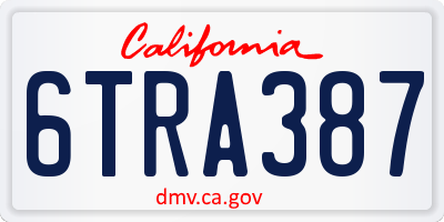 CA license plate 6TRA387