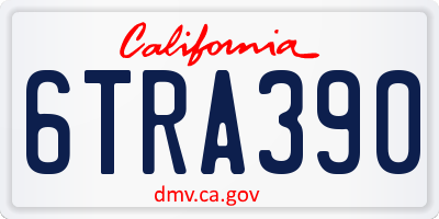 CA license plate 6TRA390