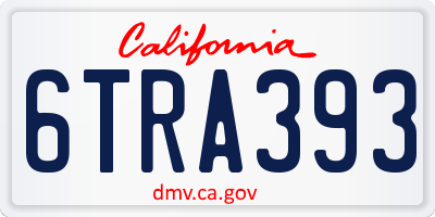 CA license plate 6TRA393