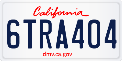 CA license plate 6TRA404