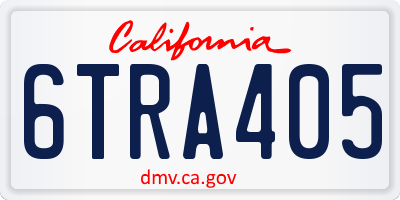 CA license plate 6TRA405