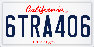 CA license plate 6TRA406