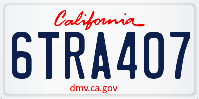 CA license plate 6TRA407