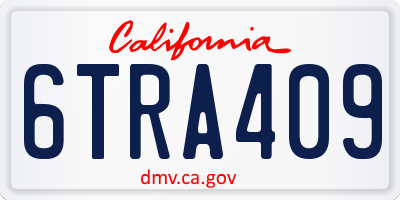 CA license plate 6TRA409