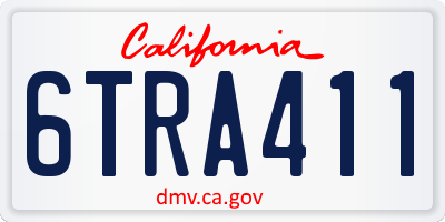 CA license plate 6TRA411