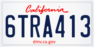 CA license plate 6TRA413