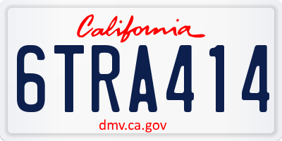 CA license plate 6TRA414