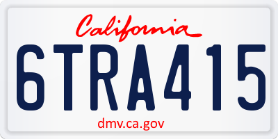 CA license plate 6TRA415