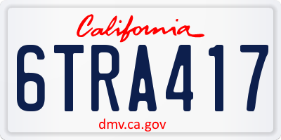 CA license plate 6TRA417