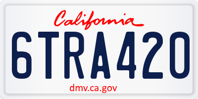 CA license plate 6TRA420