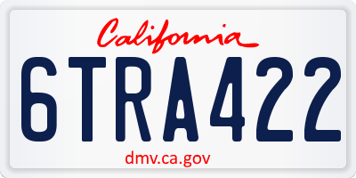CA license plate 6TRA422