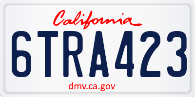 CA license plate 6TRA423