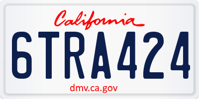 CA license plate 6TRA424